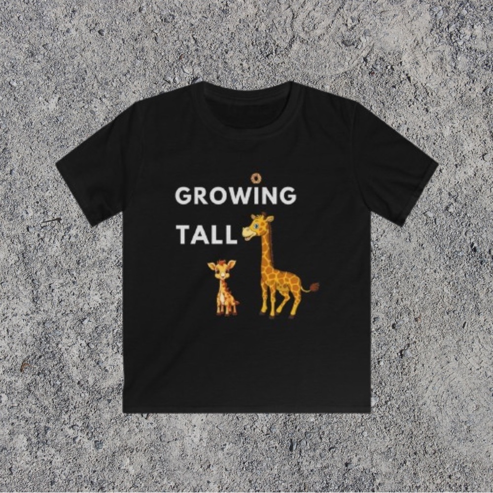Black T-Shirt with Giraffe Print
